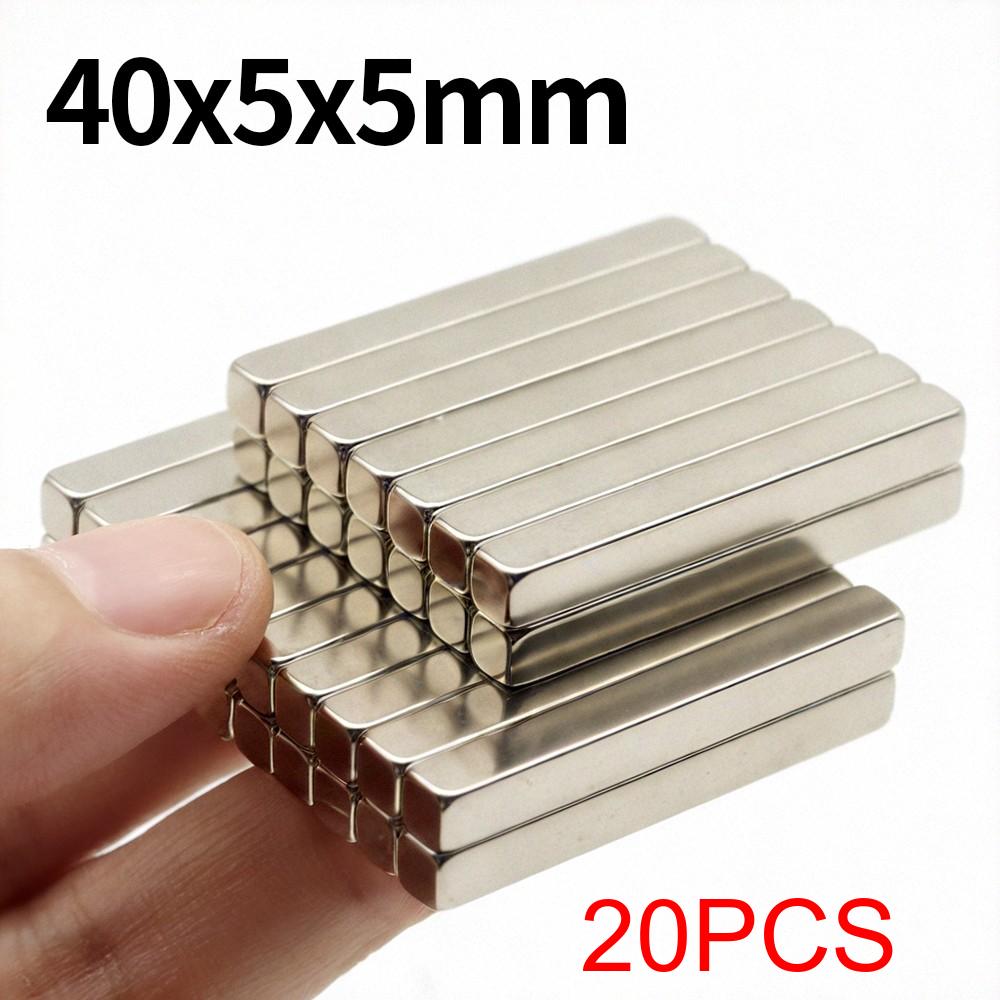40x5x5mm Super Strong Neodymium Magnet N35 NdfeB Permanent Magnetic Imanes Block Powerful Magnets Refrigerator