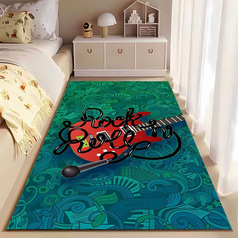 Rock Guitar Music Carpet suitable as a non-slip mat for the living room or bedroom sofa