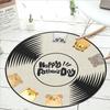 Cute Cartoon Animals Round Carpet Living Room Bedroom Carpet Simple Washable Non -Slip Mat Computer Chair Mat Area Rug