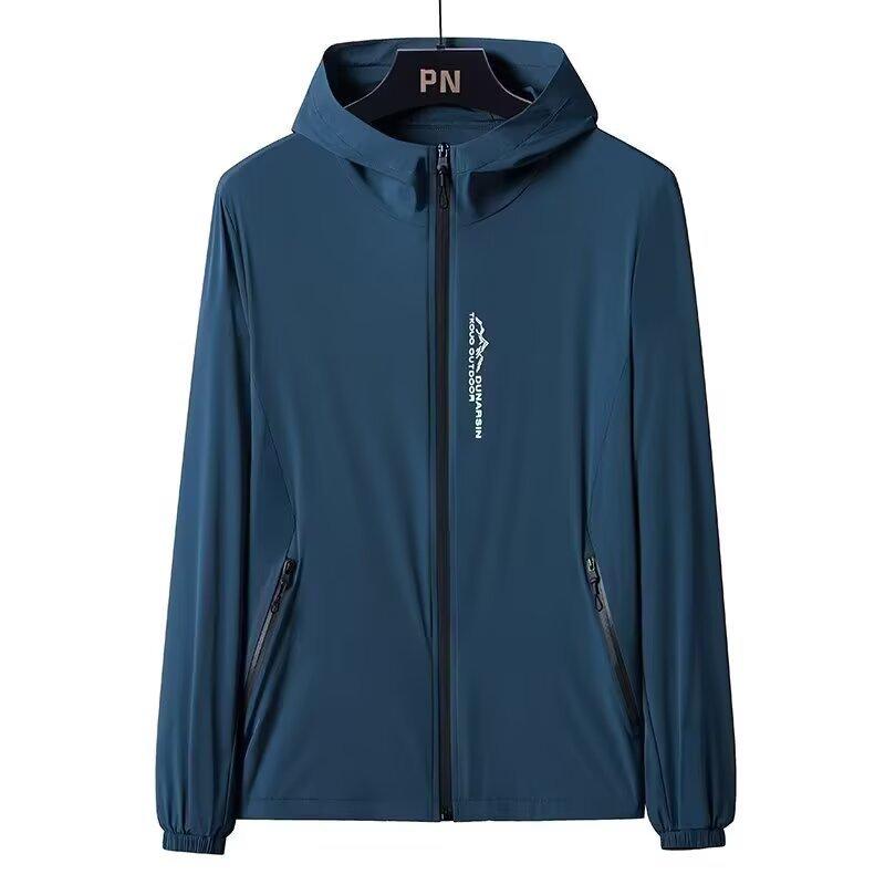 Summer Outdoor Reflective Coats Quick Dry Sun-Protective Thin Jacket Men Hiking Fishing Cycling Hooded Gym Sport Windbreaker