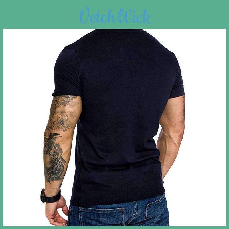 High-quality Men's Slim V Neck Short Sleeve Muscle Tee T-shirt For Casual Wear