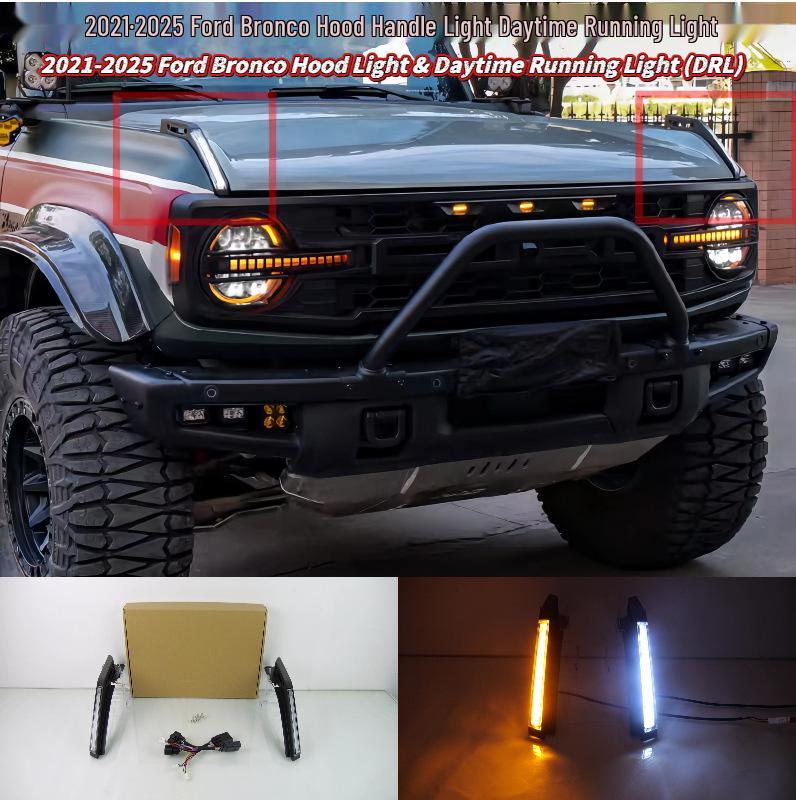 Dual Color Daytime Running Lights for 2021-2025 Ford Bronco Hood