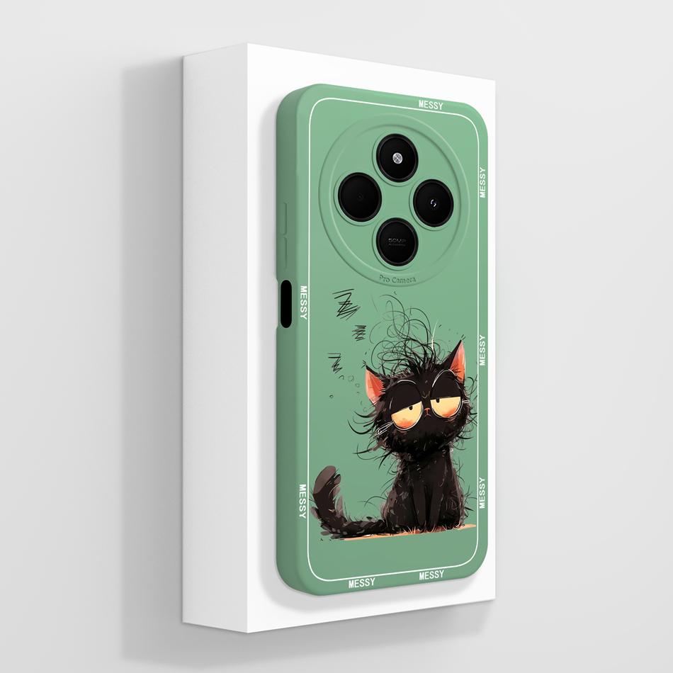 Per Custodia Telefono POCO C75 Carino Cuore Gatto Morbido Silicone Liquido Cover Posteriore Per Xiaomi Poco C 75 Protezione Completa Anti Caduta Funda Capa