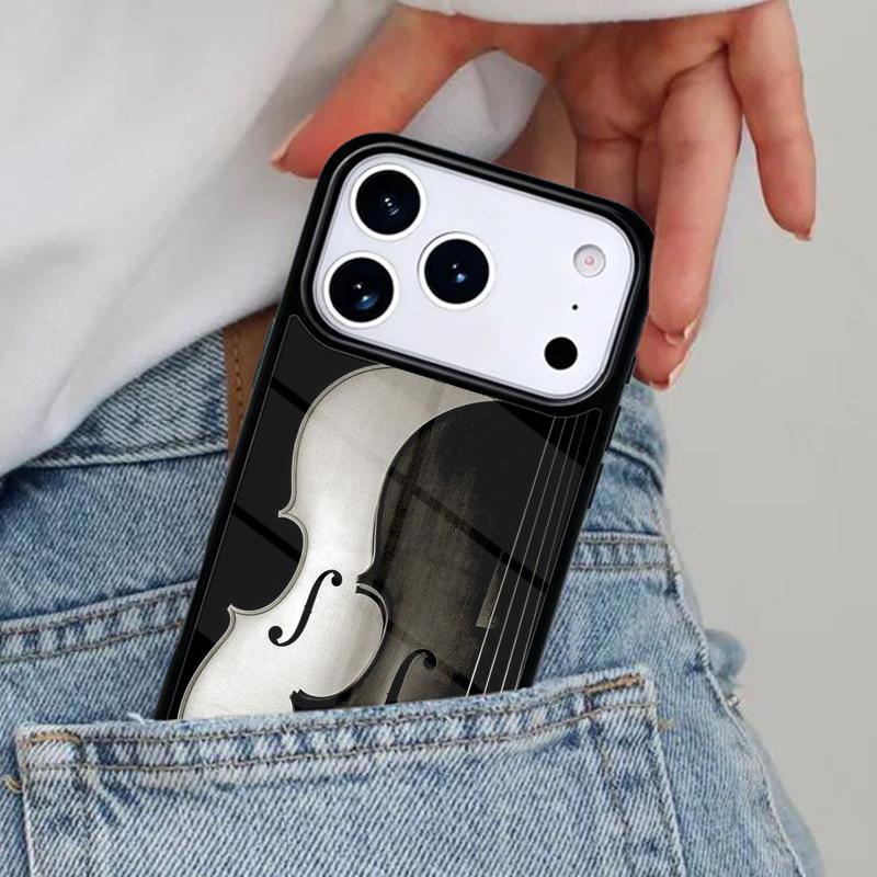 Musical Cello Violin Phone Case for iPhone 17ProMax 12 13 14 15 16e 17 Pro Max Plus Air Cover