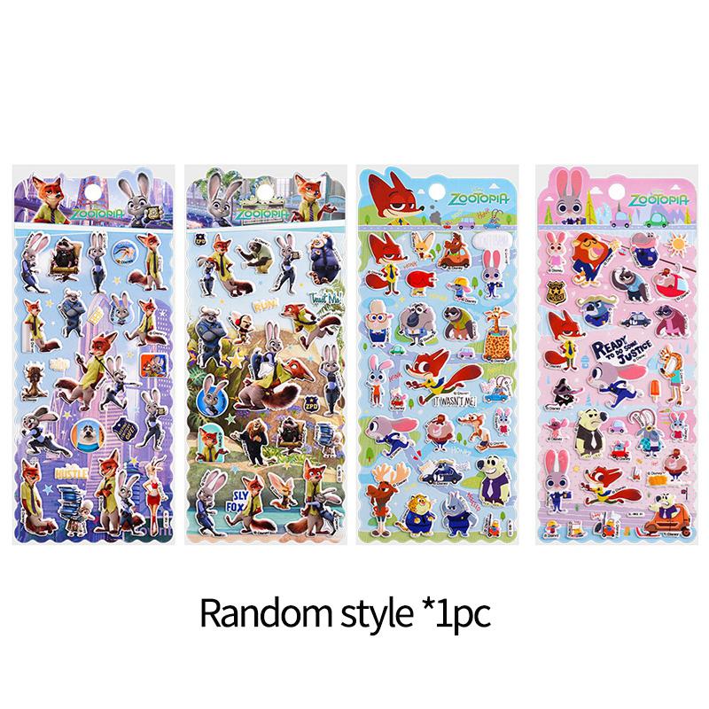 Cartoon Anime Rabbit Judy Fox Nick Stickers Zootopia 3D Relief Sticker Children DIY Scrapbook Notebook Decorative Sticker Gift