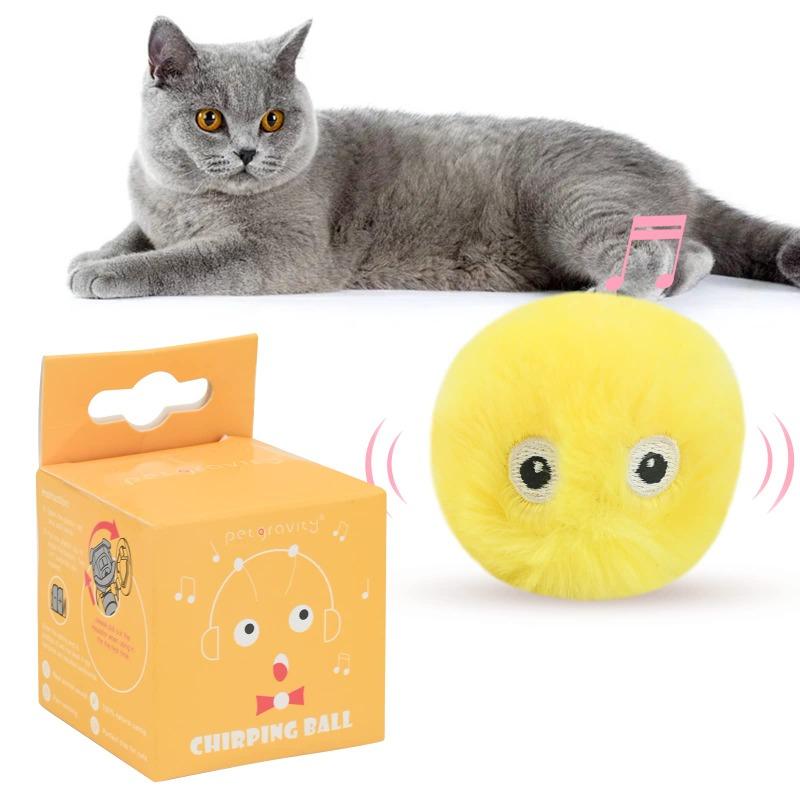 Smart Interaktiv Kattmynta Boll | Plysch Elektrisk Leksak med Ljud & Pip | Ultimat Kul & Träning för Kattungar
