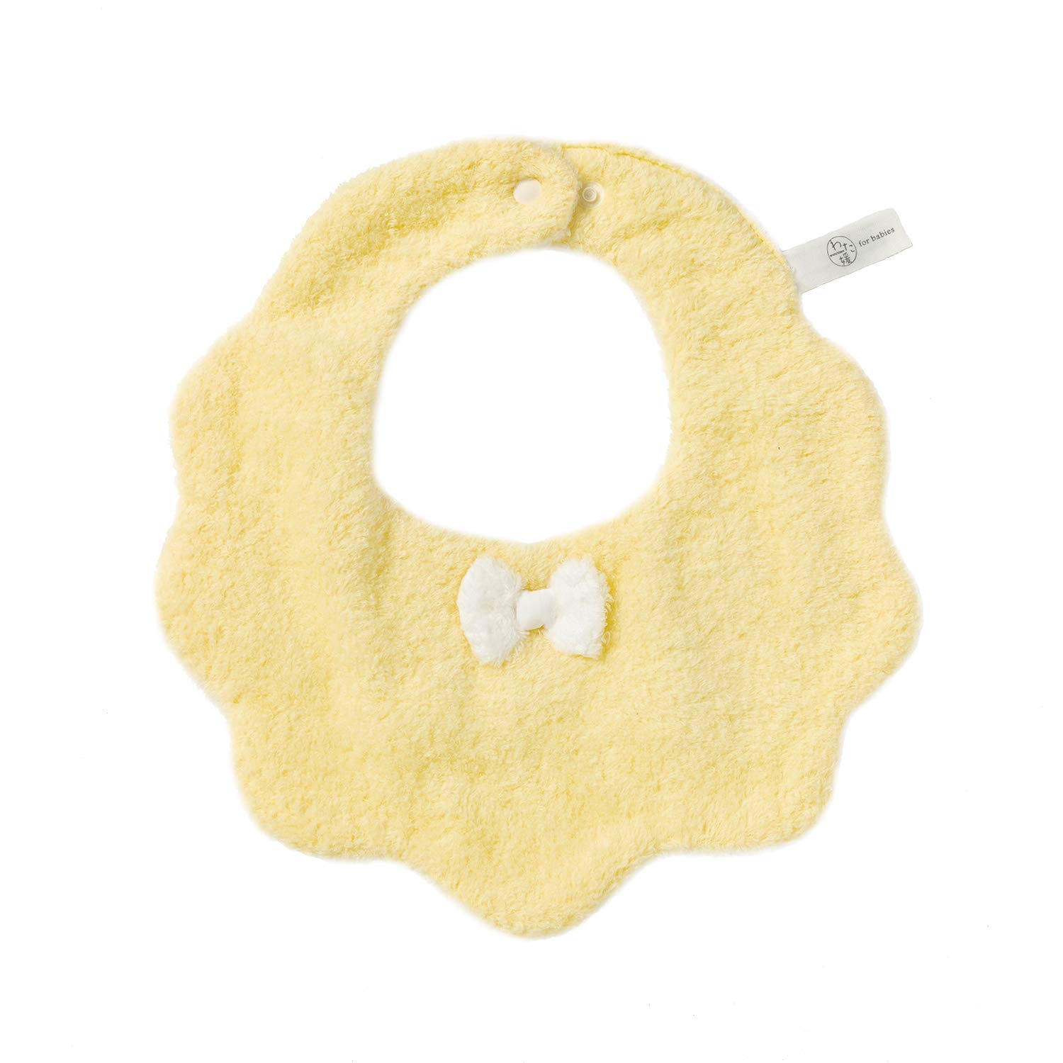 

Kusunokibashi Monori Watahime Baby Cloud Bib with Size Organic Product Ribbon, Yellow, 80, 100% Cotton, Number 1-66276-90-Y