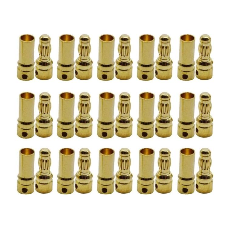 15Pairs 3.5mm Banana Plugs with Corrosion Resistant Gold Plating for Remote Control Model Boat Aircraft ESC Upgrading