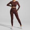 European American Tie-Dye Butt-Lift Yoga Set: Long Sleeve, Seamless Fitness Clothing with Hollow Out Design