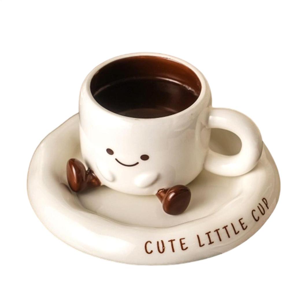 250ml 3D Fuß Keramiktasse mit Untertasse Cartoon Fuß Kaffeetasse Hitzebeständiger Trinkbecher für Tee Milch Kalte Heiße Getränke