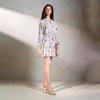 Virgio Women Knee Length Blouson Sleeve Fit And Flare Fit Round Dress