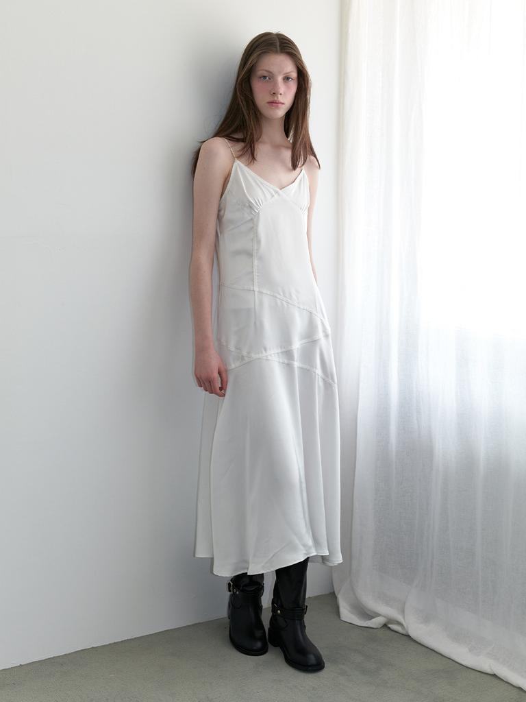 KINDABABY Lace Line Slip Dress - White