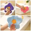 Quick-Dry Hand Towel Coral Fleece Wipe Handkerchief Kitchen Bathroom Absorbent Dishcloth Flower Shape Cleaning Cloth
