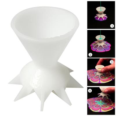 Farbe Gießen Becher 7 Trichter Geteilter Becher für Acrylfarbe Blumenmuster Gießbecher für Fluid Art DIY Blumenmalzubehör