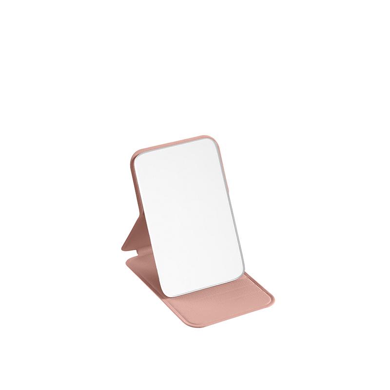 Portable PU Leather Folding Makeup Mirror - Square, Vintage Design in Large, Medium, Small for On-the-Go Beauty and Touch-Ups.