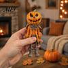 Waterproof Resin Craft for Showcase Halloween Pumpkin Man Figurine, Retro Gentleman Head Statue Dark Atmosphere Home Decoration Ornament, Spooky