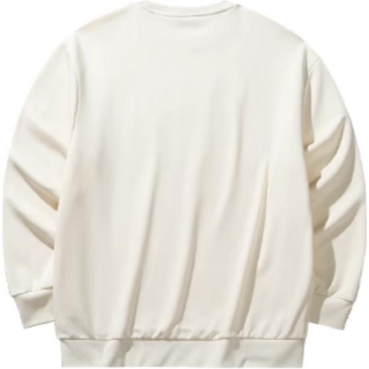 Anta Lifestyle Series Letter Loose Round Neck Pullover Long Sleeve Sweatshirt Women Sweatshirt Vanilla-White 962448701-6