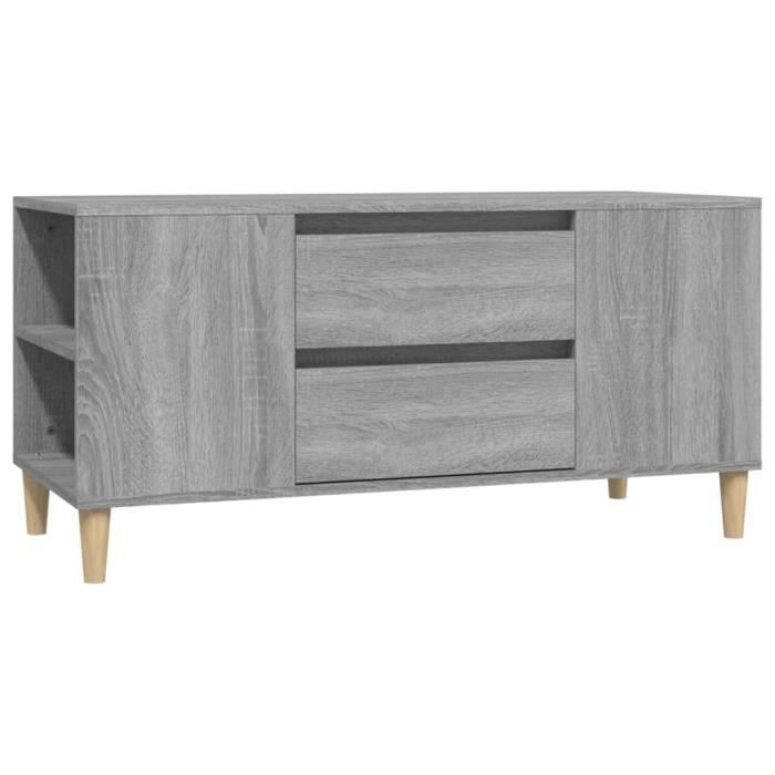 VidaXL Meuble TV Sonoma gris 102x44,5x50 cm Bois d'ingénierie 819602