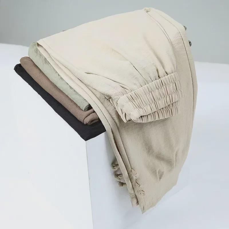 Sommer Dünne Caprihosen mit Hohem Bund für Mittelalte und Ältere Frauen - Locker, Kühl und Atmungsaktiv