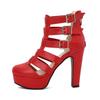 Fashion Summer Sexy Gladiator Women Ankle Boots Sandals Round Toe Hollow Out High Heels Platform Party Ladies Shoes Zipper Sandales Femm