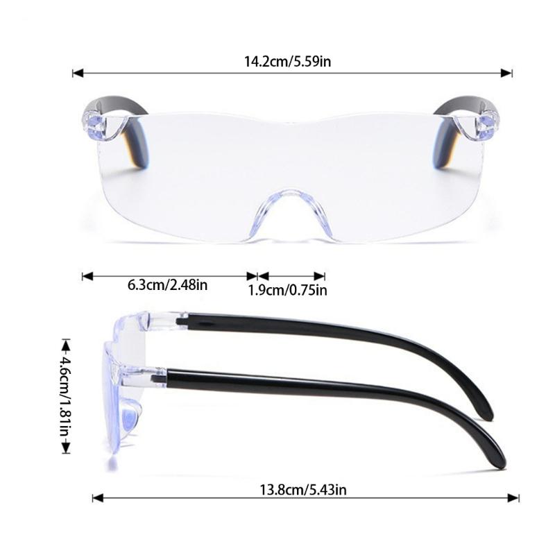 3X 5 8X 10X 12X Adjustable Magnification Eyeglass Frameless PC Frame For Detailed Work Sewing Repair