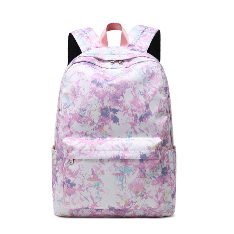 2023 Ny motetrykt skolesekk med stor kapasitet Graffiti studentryggsekk kvinner tredelt bokveske med Bento-pose Blyantveske