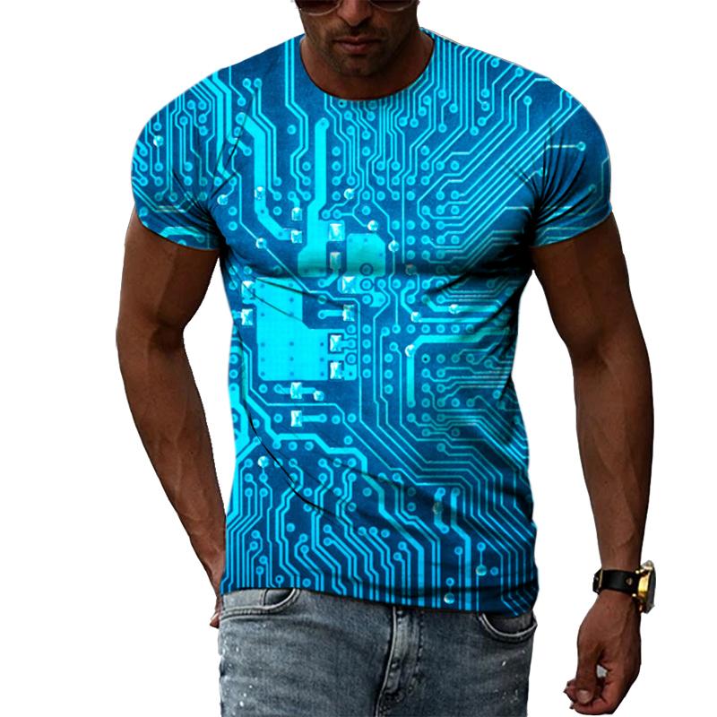 Summer Creative 3D Printed Short Sleeved T-shirt Fashionable Comfortable Soft Breathable Large Loose Mans T-shirt