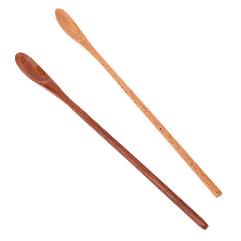 1Pc Wooden Spoon Kitchen Cooking Utensil Honey Dessert Coffee Soup Teaspoon Catering For Kitchen Long Handled Wooden Spoon