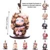 Ornaments Rabbit Plush Keychain Big Ear with Flower Bunny Plush Doll Pendant  Car Decor