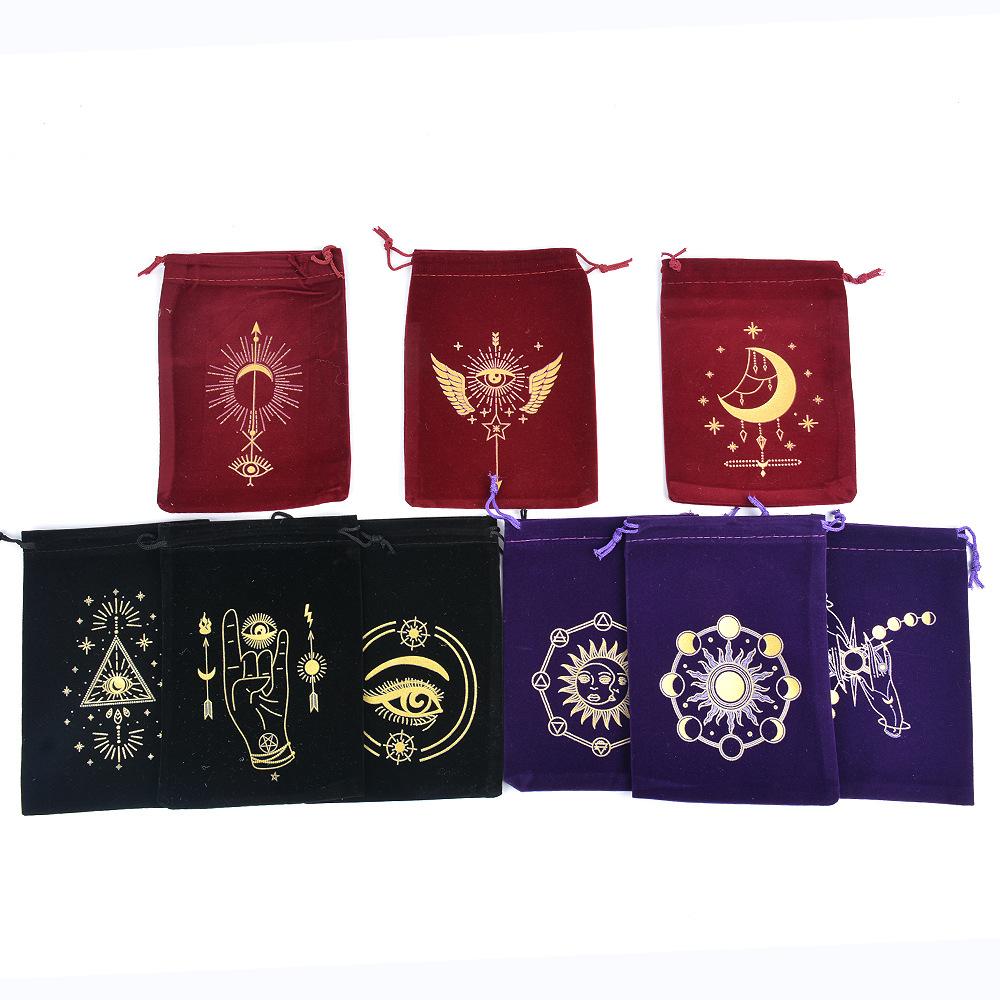9 ks Sametový stahovací sáček na tarotové karty Sáček na uložení tarotových předmětů Sametový sáček se stahovací šňůrkou pro balení dárků na šperky z křišťálu