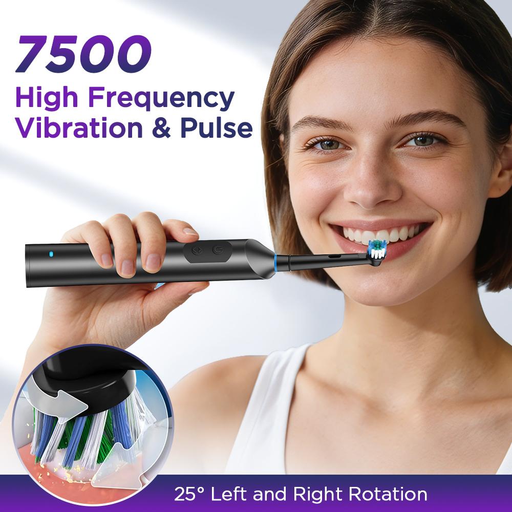 Rotating Electric Toothbrush for Adults 5 Cleaning Mode USB Rechargeable Sonic Toothbrush With 4pcs Replace Heads Smart Timer