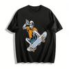 Skateboarding Skeleton Graphic Cool Casual Short Sleeve T-Shirt Pure Cotton T-shirt