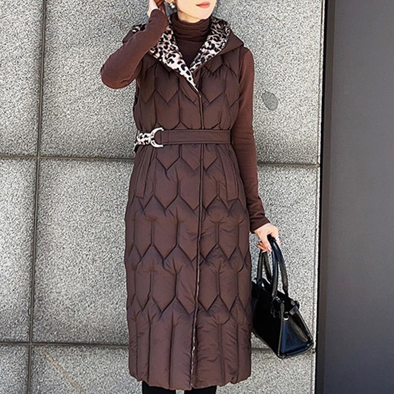 Plus Size Fashion Winter Long Vest Woman Coats Elegant Thick Warm Sleeveless Parka Women's Jackets