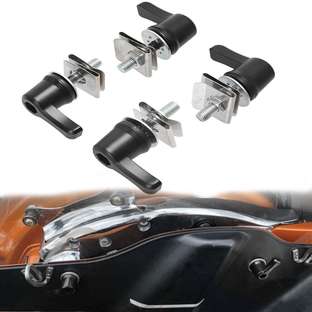 4PCS Black Hard Saddlebag Lever Lock Bolts For Harley Touring Street Glide