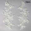 10Pcs Floral Lace Applique Pair Embroidery Flower Patch Sew On Lace Motif For Wedding Dress Garment Decoration
