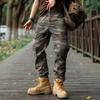 Men's Heavyweight Cotton Camo Jogger Pants - Loose, Multi-Pocket, for Autumn.