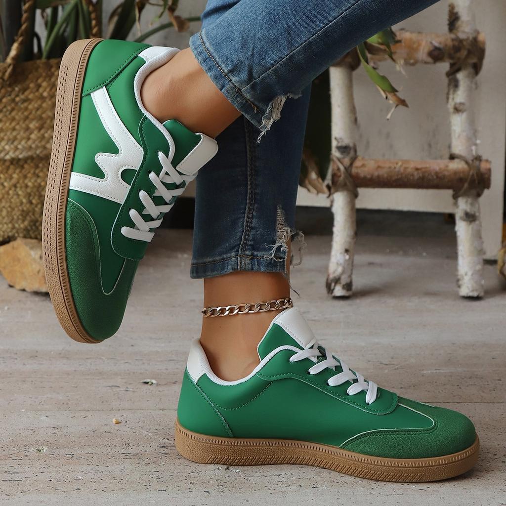 Green Sneakers for Women Shoes Autumn Platform Sneakers Women Casual Shoes Lace-up Outdoor Women Anti-slip Sneakers Ladies Shoes