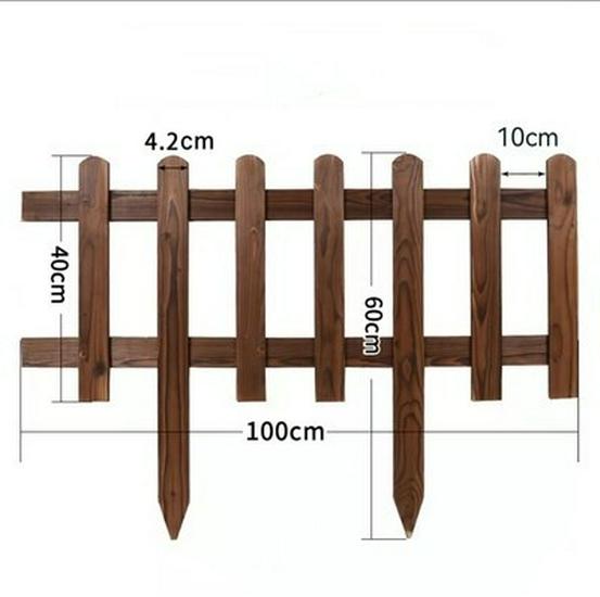 Carbonized Anticorrosive Wood Decorative Fence for Outdoor Gardens and Parks