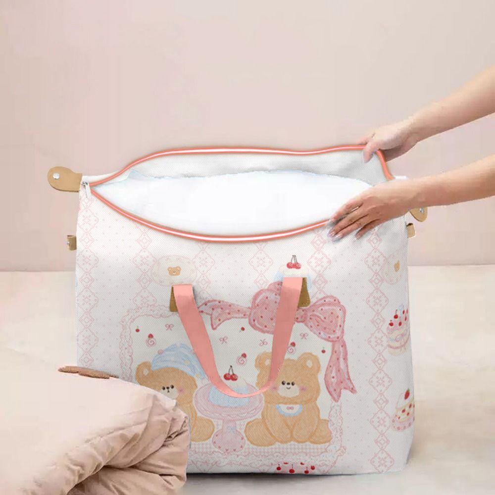Non-woven Fabric Clothes Quilt Storage Bag Cartoon Moving Packing Bag Luggage Storage Bag  Blanket