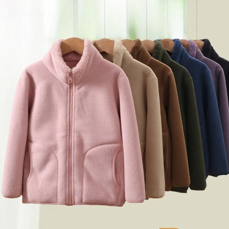 School Children's Winter Jacket Fleece Thick Warm Teenage Boys Girls Outerwear Windproof Casual Cozy Coats 6-18 Years Tops