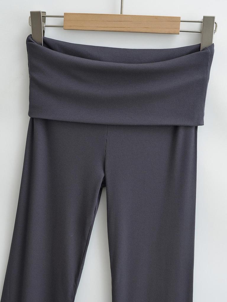 Women's 2024 Stylish Flare Bodycon Pants - Double-Layer Waist, Slimming Fit, Multiple Colors