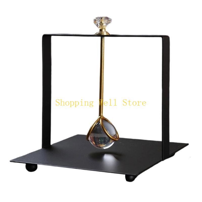 KX4B Elegant French Crystal Tissue Box Cover Rustproof Metal Construction Stable Windproof Base Tissue Dispenser