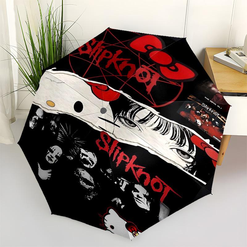 1pc Slipknot Hello KittyOpen/Close Umbrella-Windproof, Compact Travel Umbrella, Sturdy 8-Rib Shaft1113