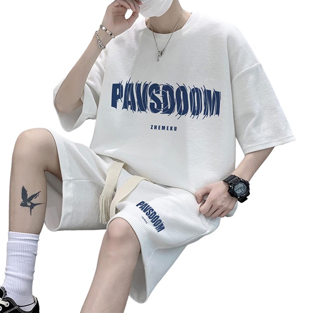 Teen Summer Fashion Suit: T-Shirt and Shorts Set for 12-15 Year Old Boys