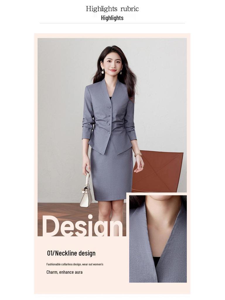 Women's Professional Suit Set: Elegant Business & Formal Wear for Medical, Beauty, Event Venues, and Reception Settings.