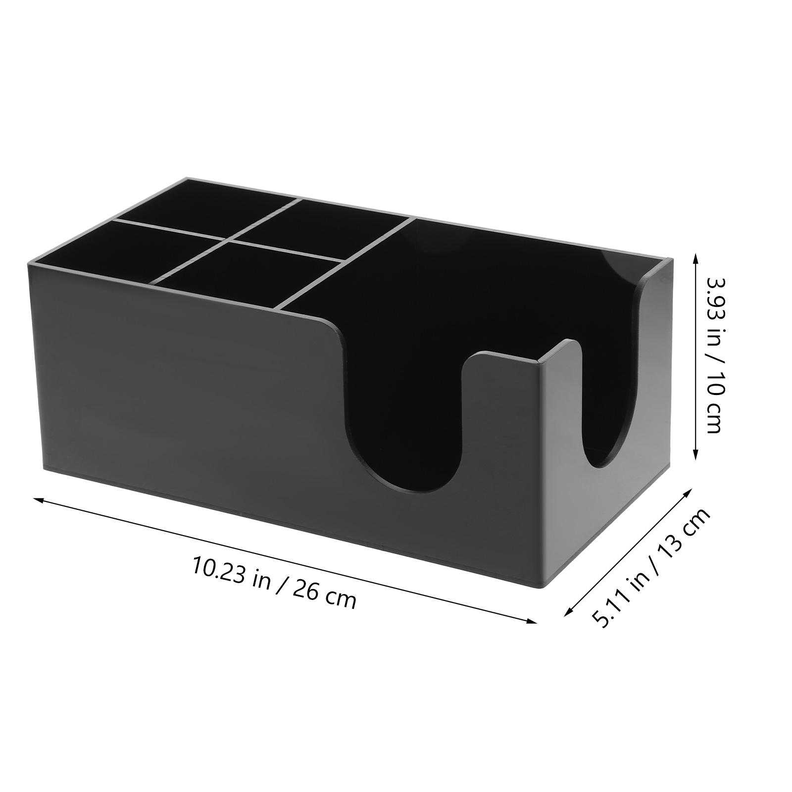 

Coffee Station Organizer Acrylic Desktop Storage Box For Countertop Home Cafe Tea Bag Holder Straws Sugar Bags Container чорний