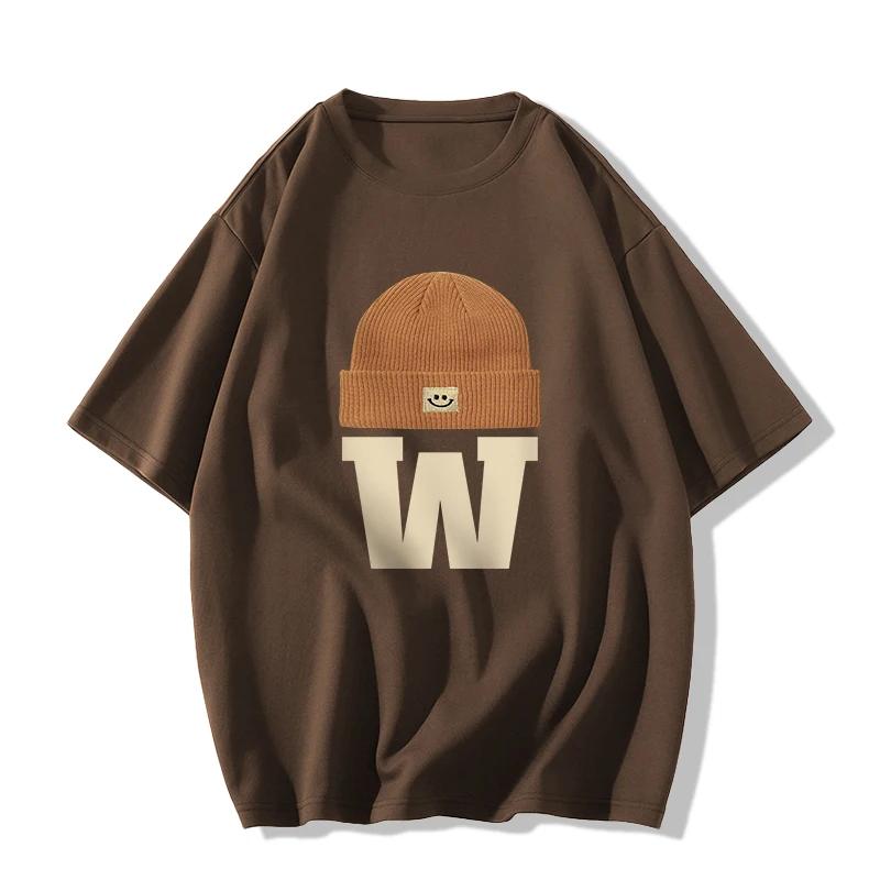 Summer Casual Oversized T Shirt Pure Cotton T-shirts for Men Harajuku Funny Cartoon Print White Y2k Tops Male Streetwear Youth