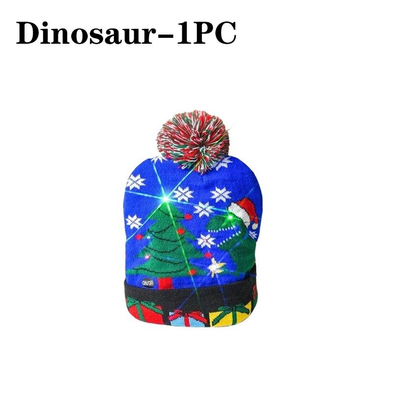 LED Christmas Knit Hat Ugly Holiday Party Hat with Flashing Modes Festive Headwear with BatteriesWinter Seasonal Hat for Women