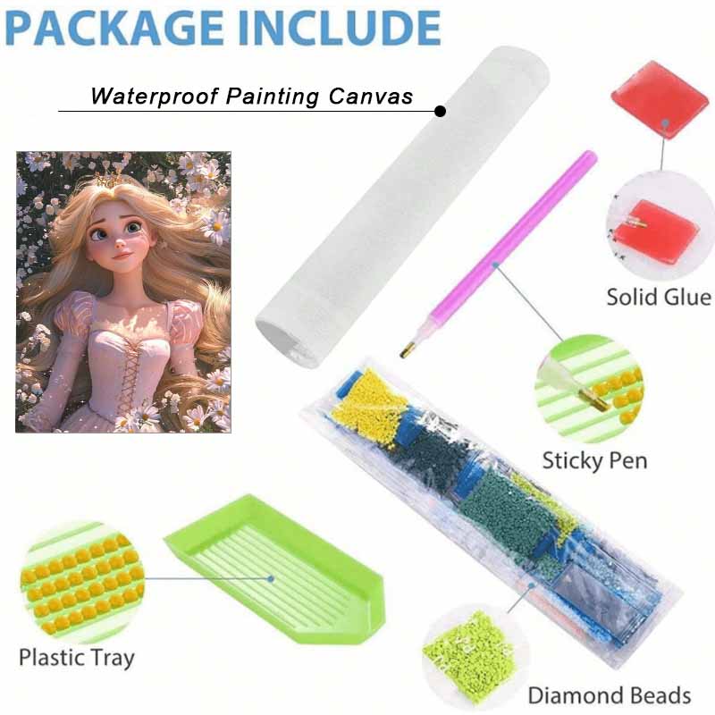 Disney Diamond Painting Kit Unframed, Rapunzel Full Diamond Round, Classic Style Home Decor Craft, Perfect Gift Idea
