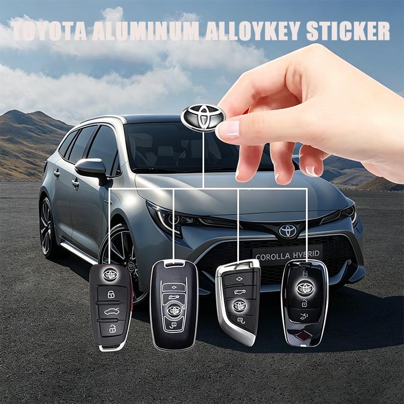 14mm 15mm Car Remote Key Sticker Aluminum Emblem Decoration Decal For Toyota Hilux Aygo Yaris Ractis Corolla Camry Auris Tacoma
